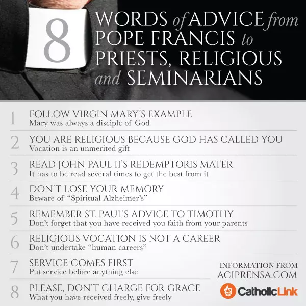 Pope Francis Gives Advice To Priests, Religious, And Seminarians