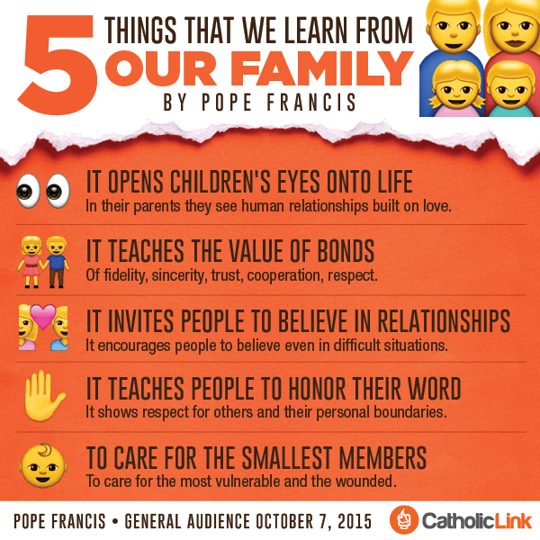 5 Things We Learn From Our Family According to Pope Francis