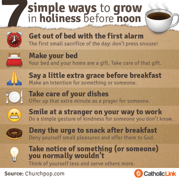 Infographic: 7 Simple Ways to Grow in Holiness Before Noon