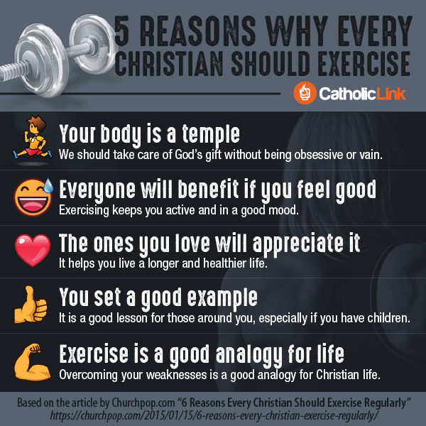 Infographic: 5 reasons why every Christian should exercise | Catholic-Link.org