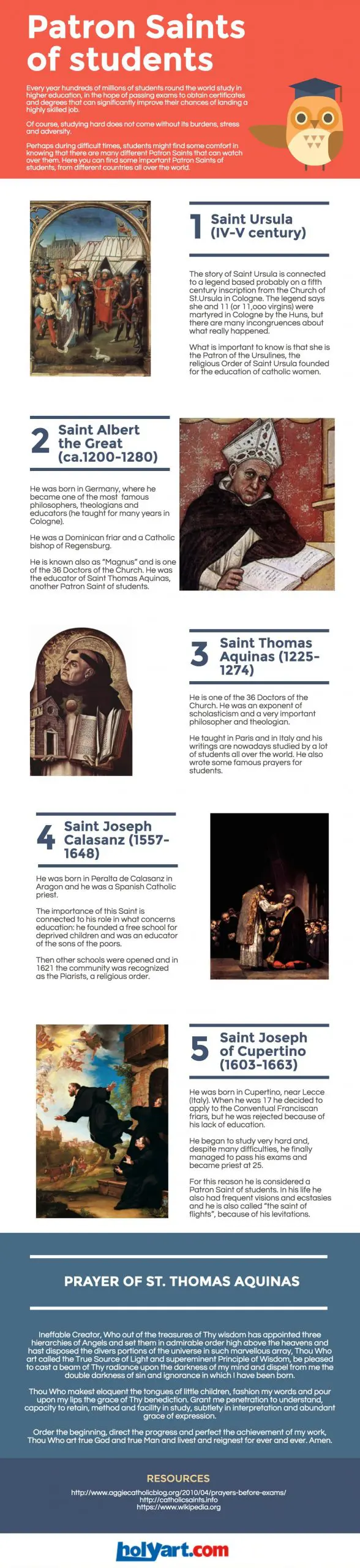 5 patron saints for students