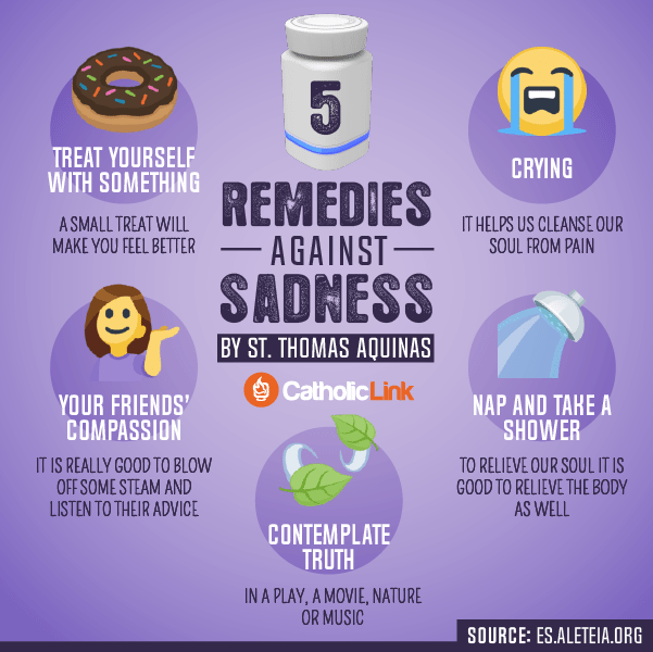 Infographic: 5 Remedies Against Sadness, St. Thomas Aquinas