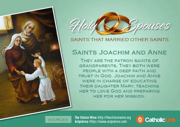 St. Joachim and St. Anne St. Aquila and Priscilla Luigi and Maria Beltrame Married Saints Spouses Catholic