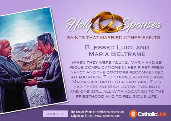Blessed Luigi and Maria Beltrame Married Saints Spouses Catholic