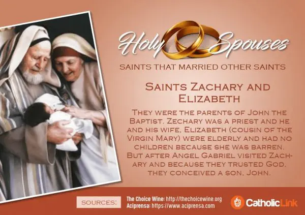 St. Zachary and St. Elizabeth Married Saints Spouses Catholic