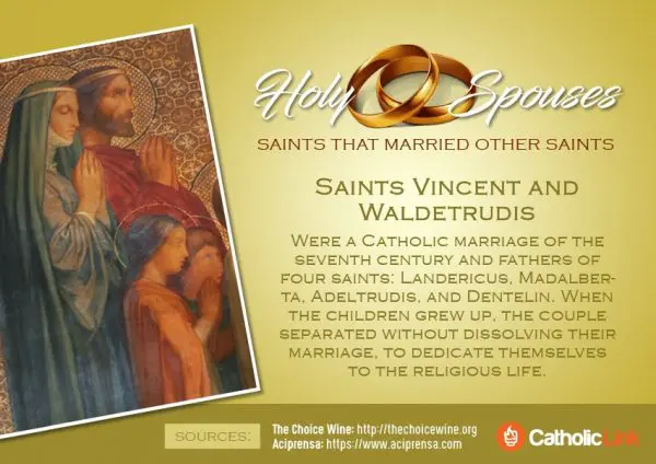 St. Vincent and Waldetrudis Married Saints Spouses Catholic