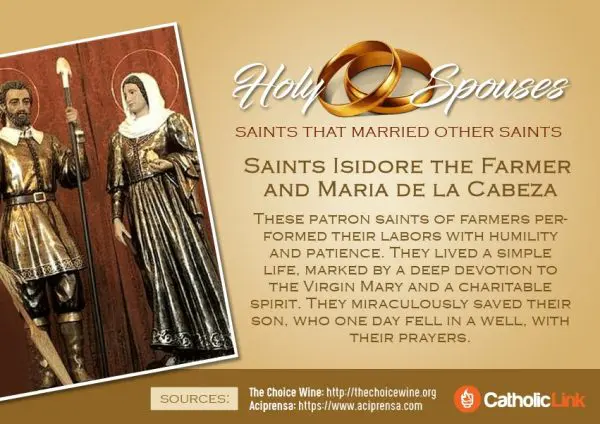 St. Isidore the farmer and Maria de la Married Saints Spouses Catholic