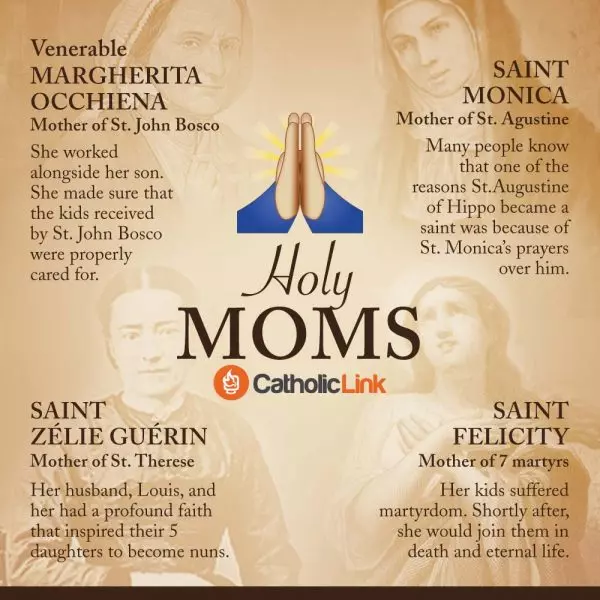 Infographic Holy Moms - 4 Saints Who Were Mothers