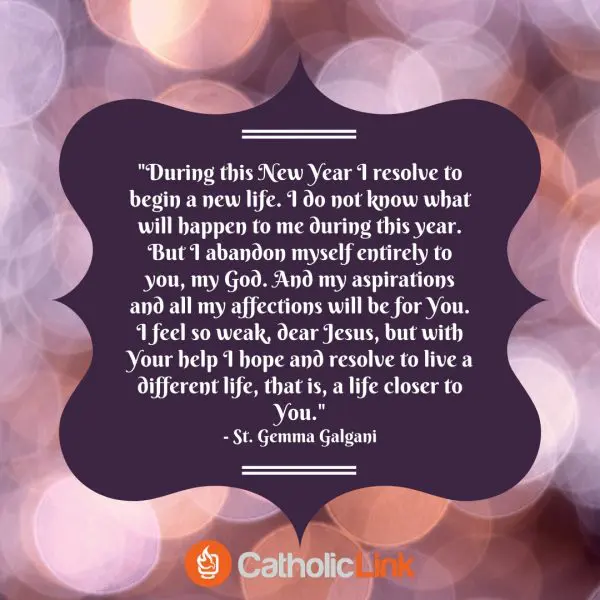 St. Gemma’s Prayer For The New Year