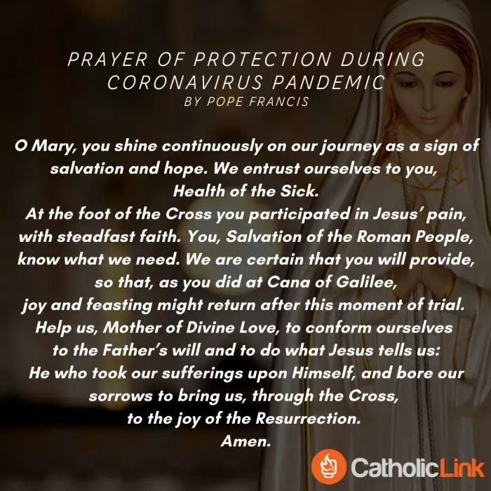 Coronavirus Prayer Mary Pope Francis