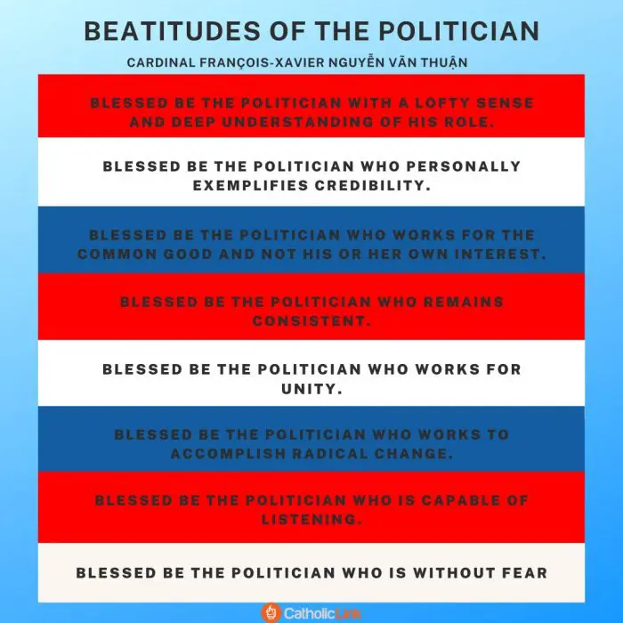 “Beatitudes of the Politician”, proposed by Vietnamese Cardinal François-Xavier Nguyễn Vãn Thuận