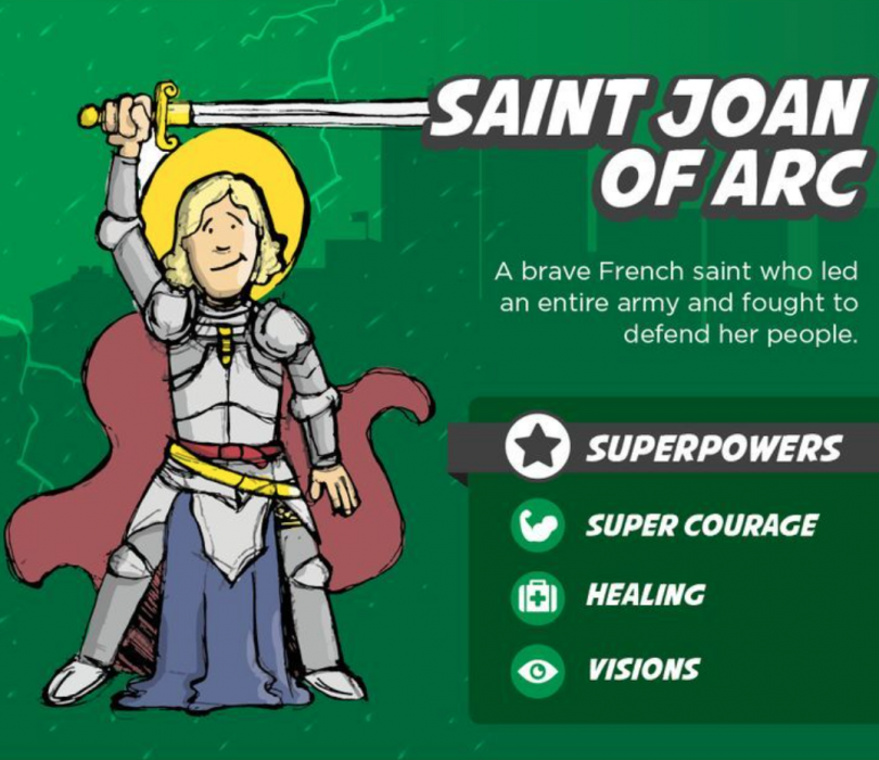 St. Joan of Arc Superhero saints for kids