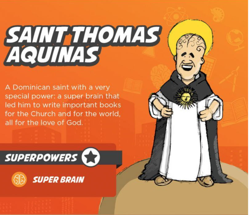 St. Thomas Aquinas superhero saints for kids