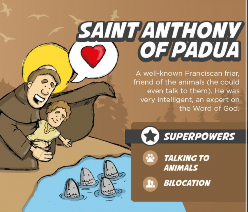 St. Anthony of Padua Superhero Saints for kids