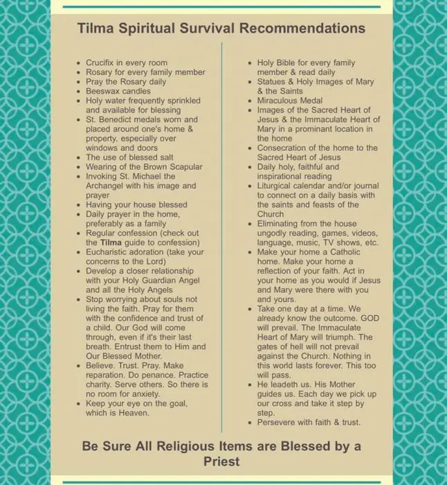 30 Things Needed For Catholic Spiritual Survival