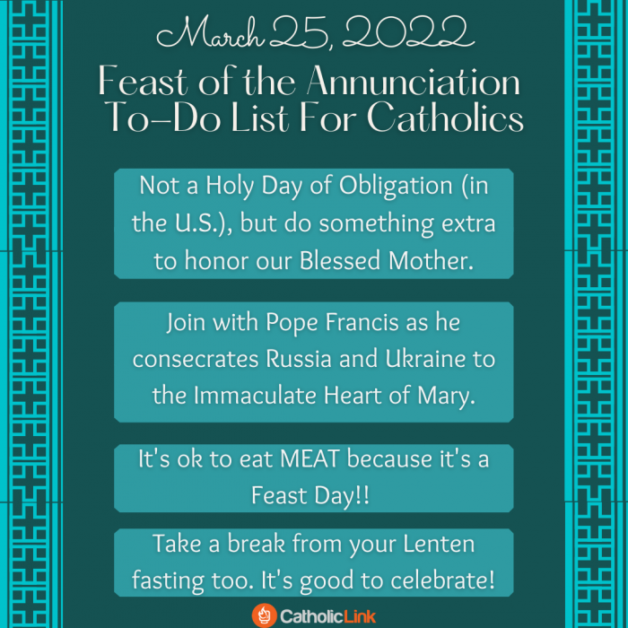 Feast of the Annunciation Holy Day of Obligation 2022