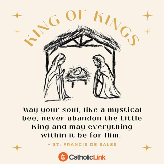 May your soul, like a mystical bee, never abandon the Little King and may everything within it be for Him. 
St. Frances de Sales
