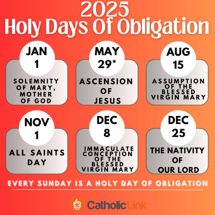 What are the Holy Days of Obligation in 2024 for Catholics in the United States
