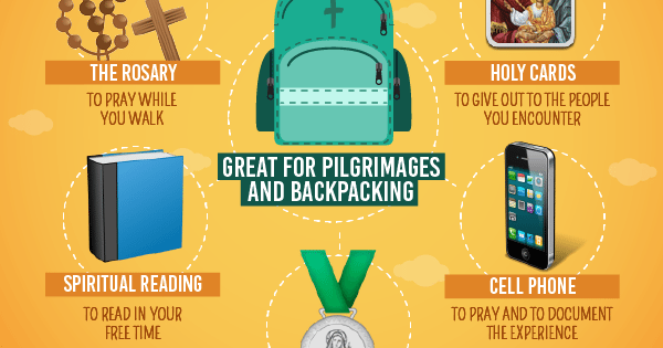 Infographic: Items every Catholic should have in their backpack during a pilgrimage