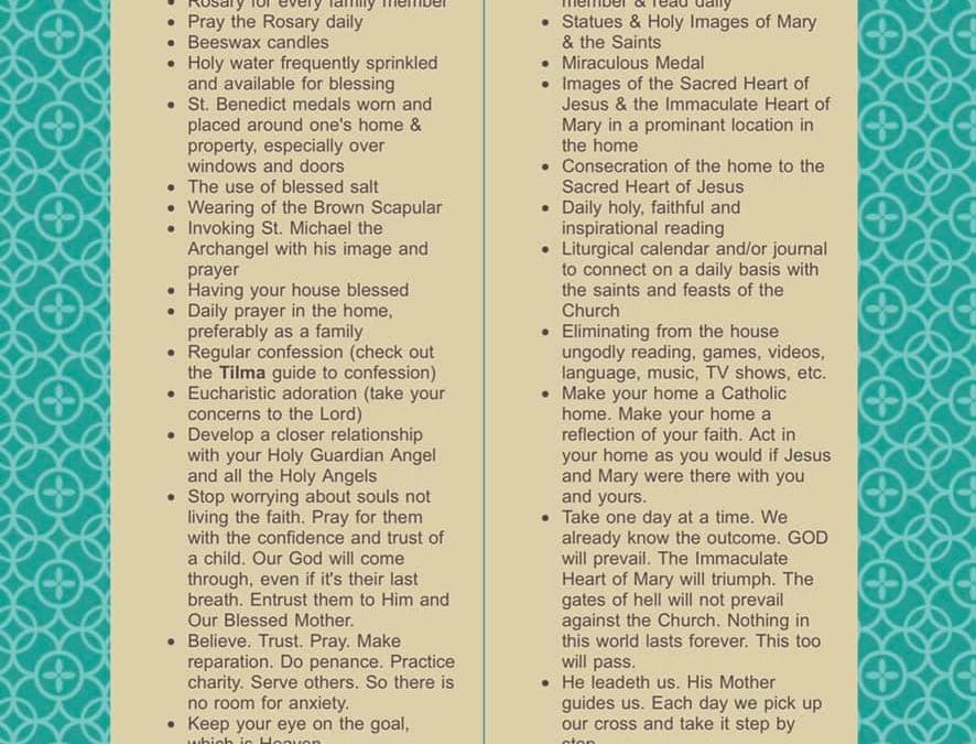 30 Things Catholics Need For Spiritual Survival