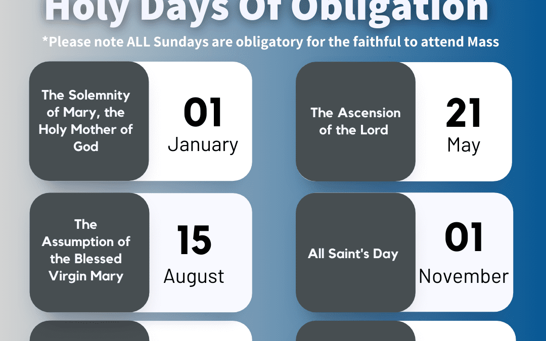 2023 Holy Days Of Obligation In The Catholic Church United States