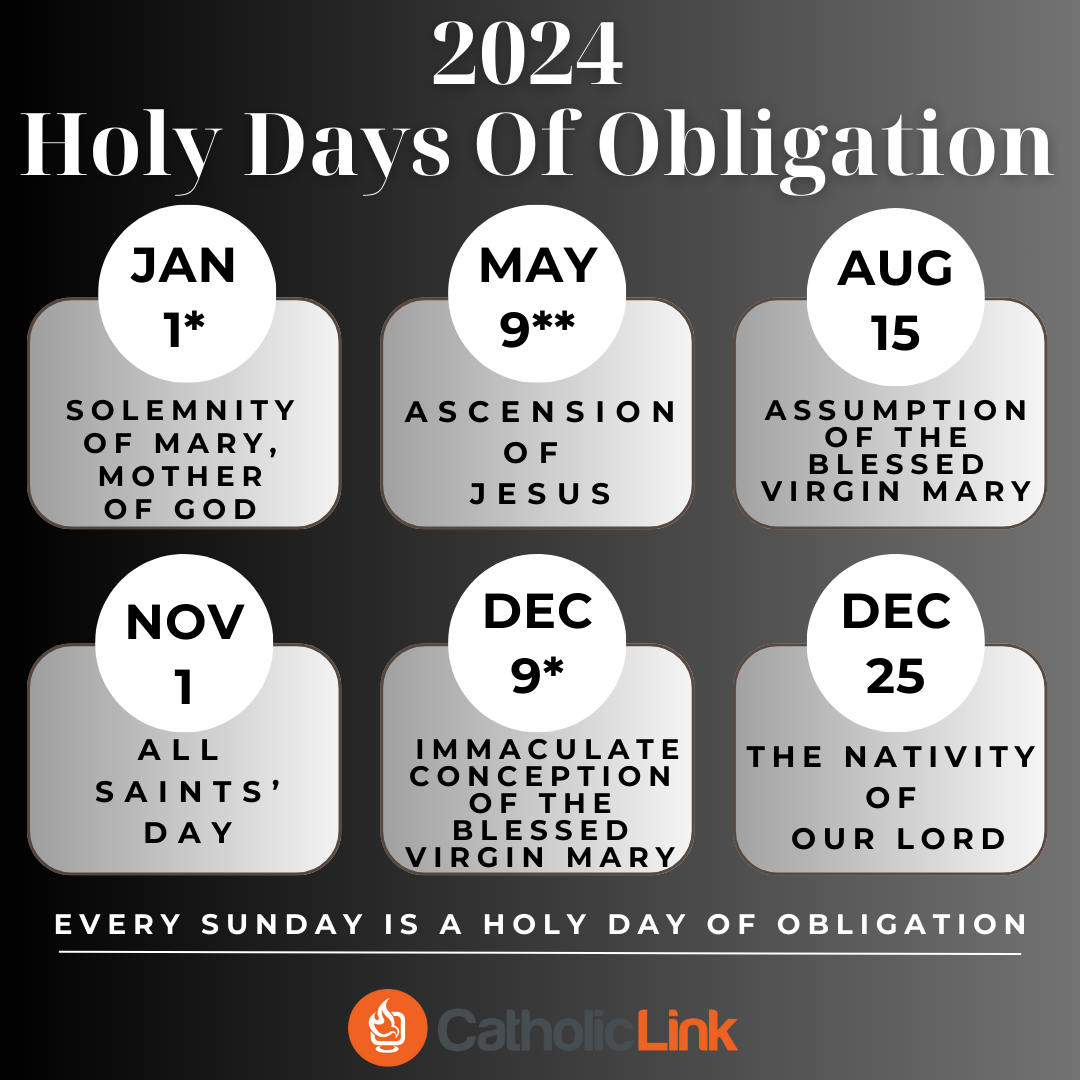 2024 Holy Days Of Obligation In The Catholic Church Catholic Link