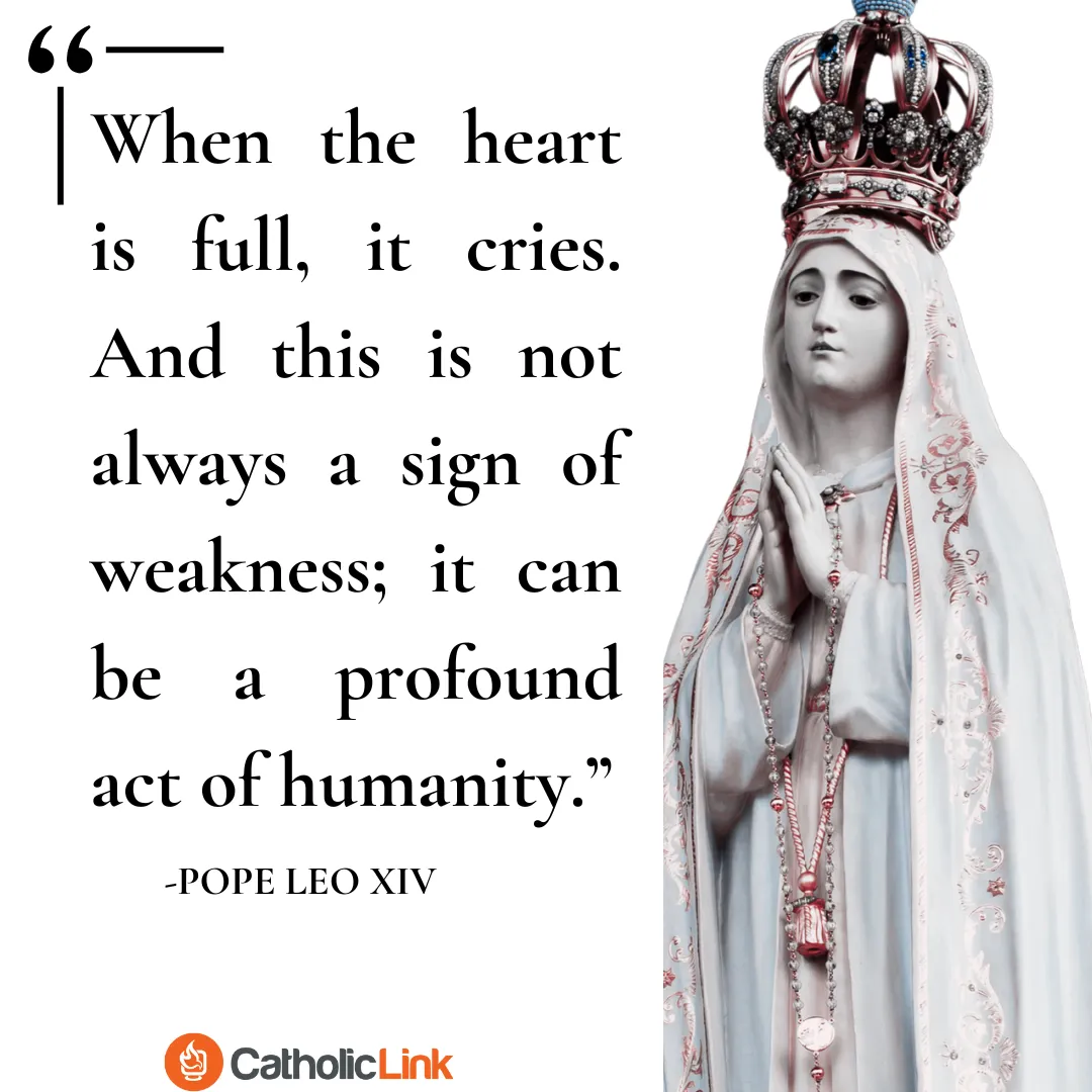What happens when the heart cries? This Pope Leo XIV quote inspires us to experience all of our emotions and not be ashamed!