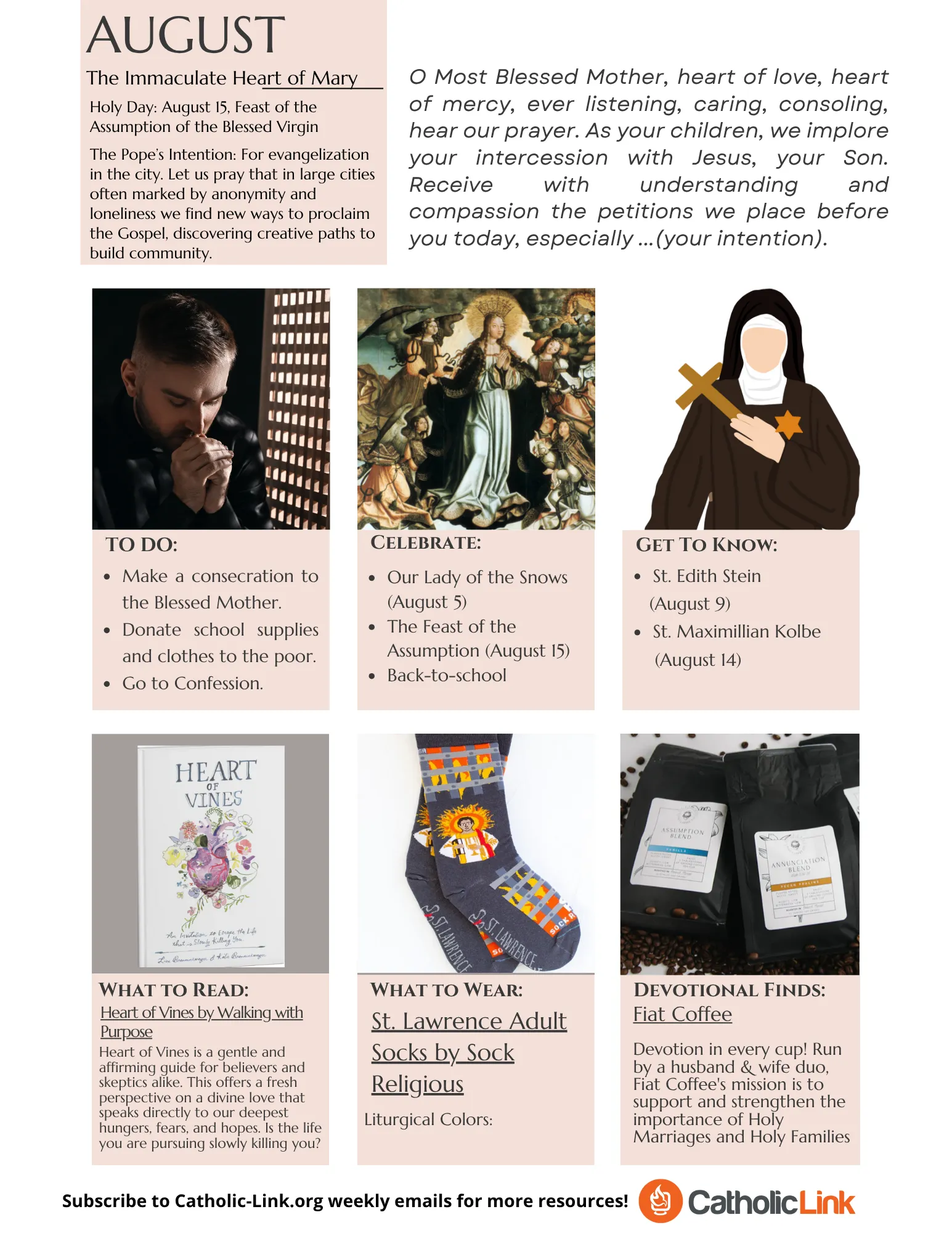 August Catholic Guide
