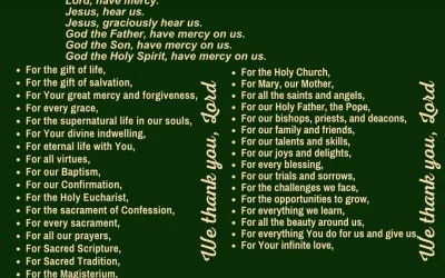 Catholic Prayer For Thanksgiving: Litany Of Gratitude