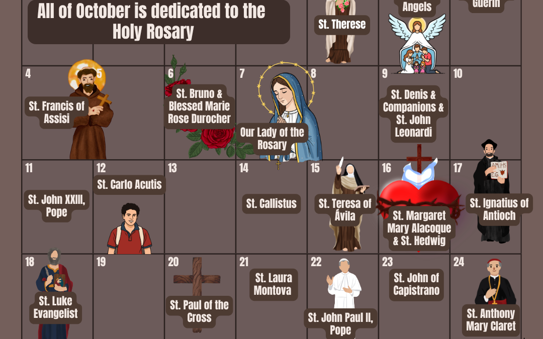 October Calendar For Catholics