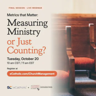 That hidden human cost is precisely why a new online offering, The Well-Run Parish, a 3-part webinar series—pioneered by eCatholic and The Catholic University of America’s Busch School of Business Church Management Program (CMP)—is so vital. Hosted by eCatholic’s Matthew Kurtz and joined by Fr. Anthony Stoeppel, associate professor for the CMP program, the series brings together academic expertise and real-world parish insights to help Catholic communities evolve in church management and digital ministry.